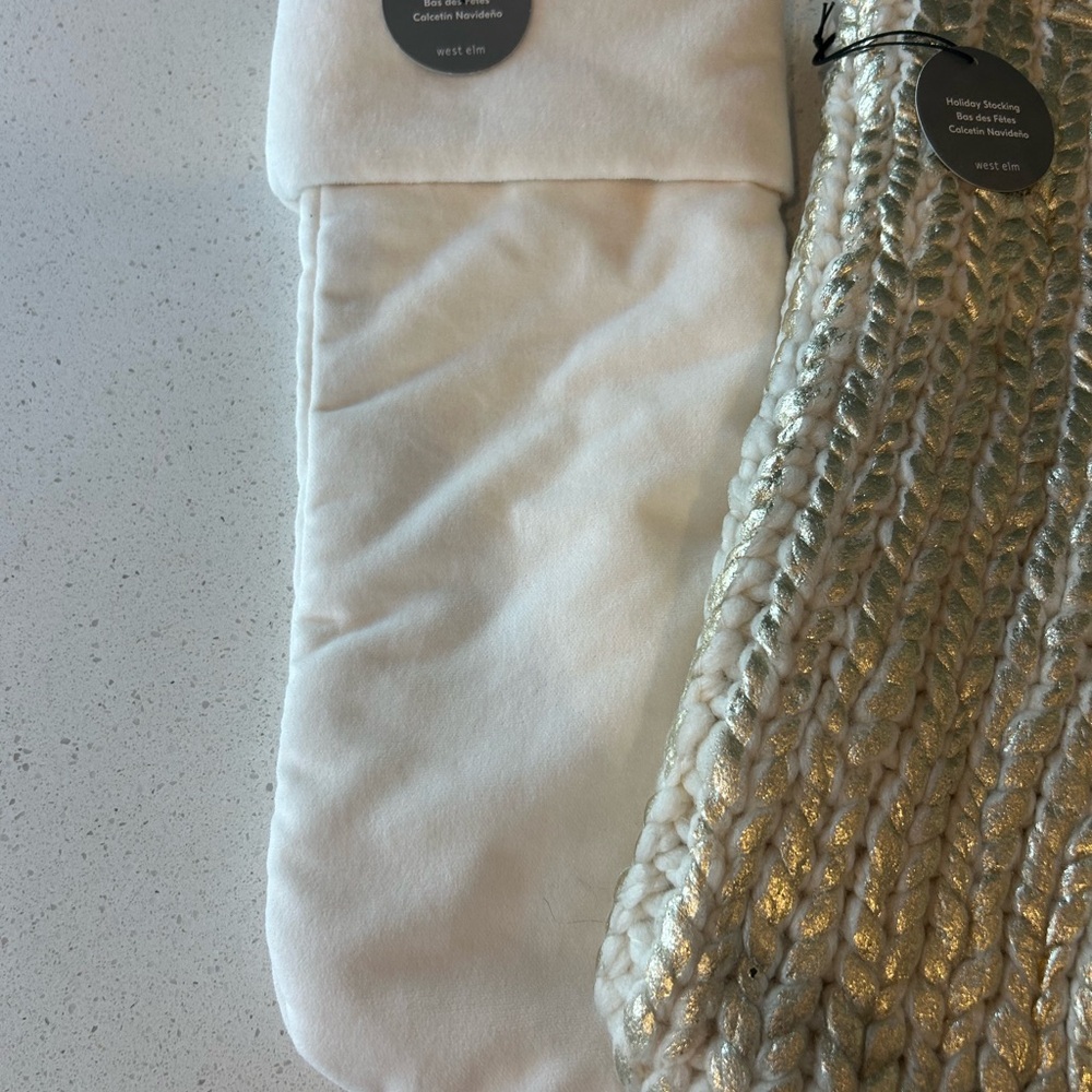 Pottery Barn West Elm Christmas Stocking Bundle NWT Holiday Gold - Picture 5 of 5